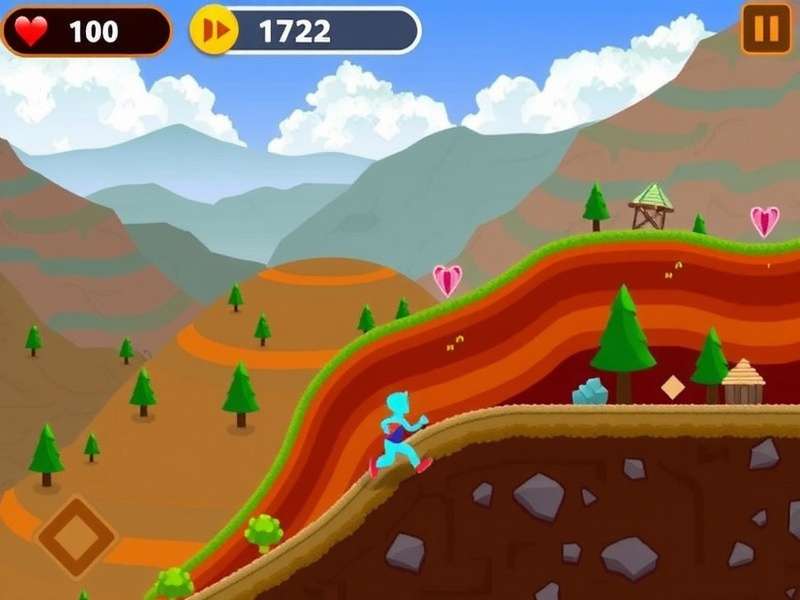 Masala Mountain Run gameplay screenshot showing a character running through a colorful Indian mountain landscape